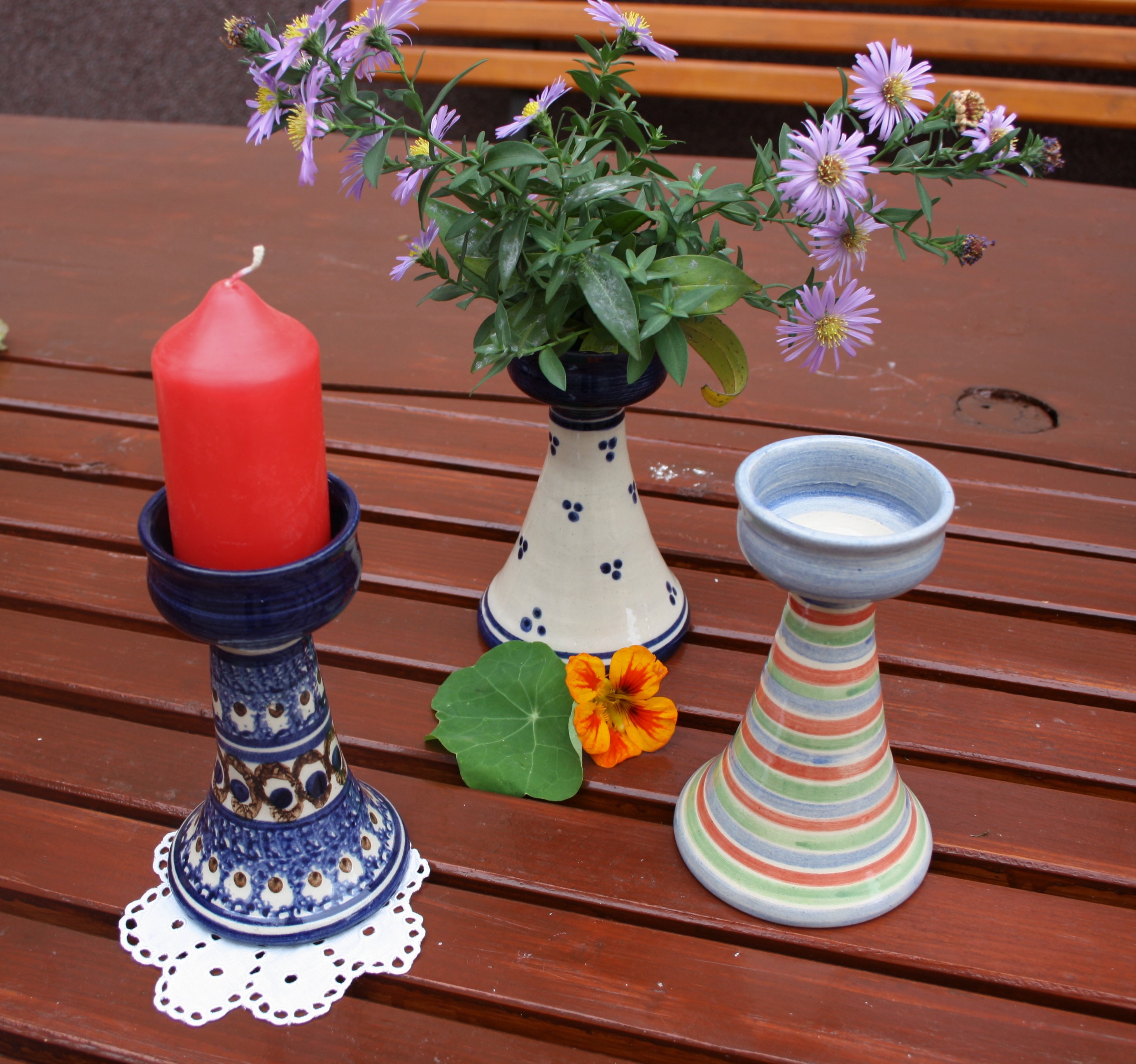 Keramik Kerzenständer Vase
